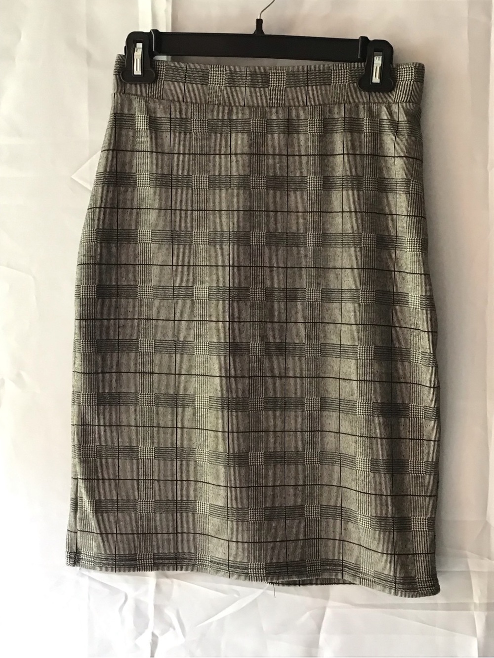 New Mix Gray Plaid Pencil Skirt